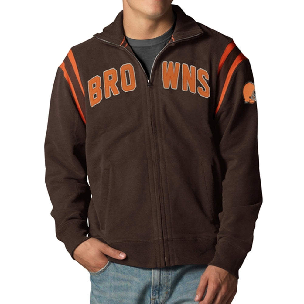 Cleveland Browns - Heisman Premium Track Jacket Men's Jackets Cleveland Browns MD Brown 
