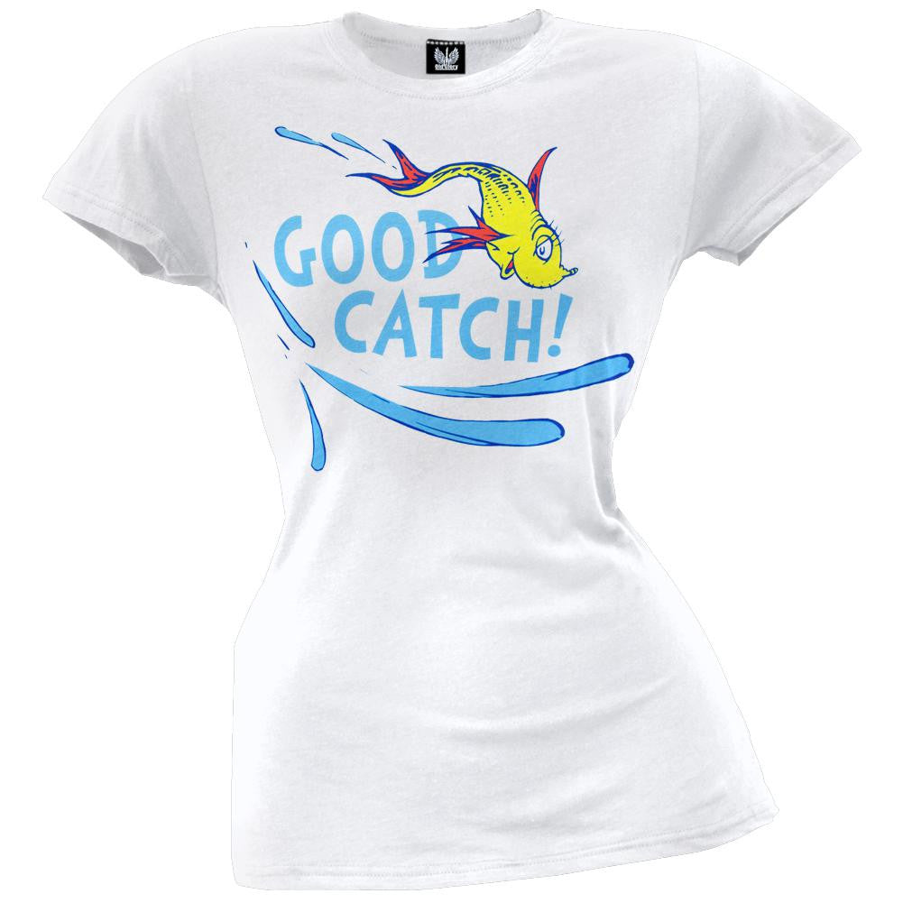 Dr. Seuss - Good Catch Juniors T-Shirt Juniors T-Shirts Dr. Seuss SM White