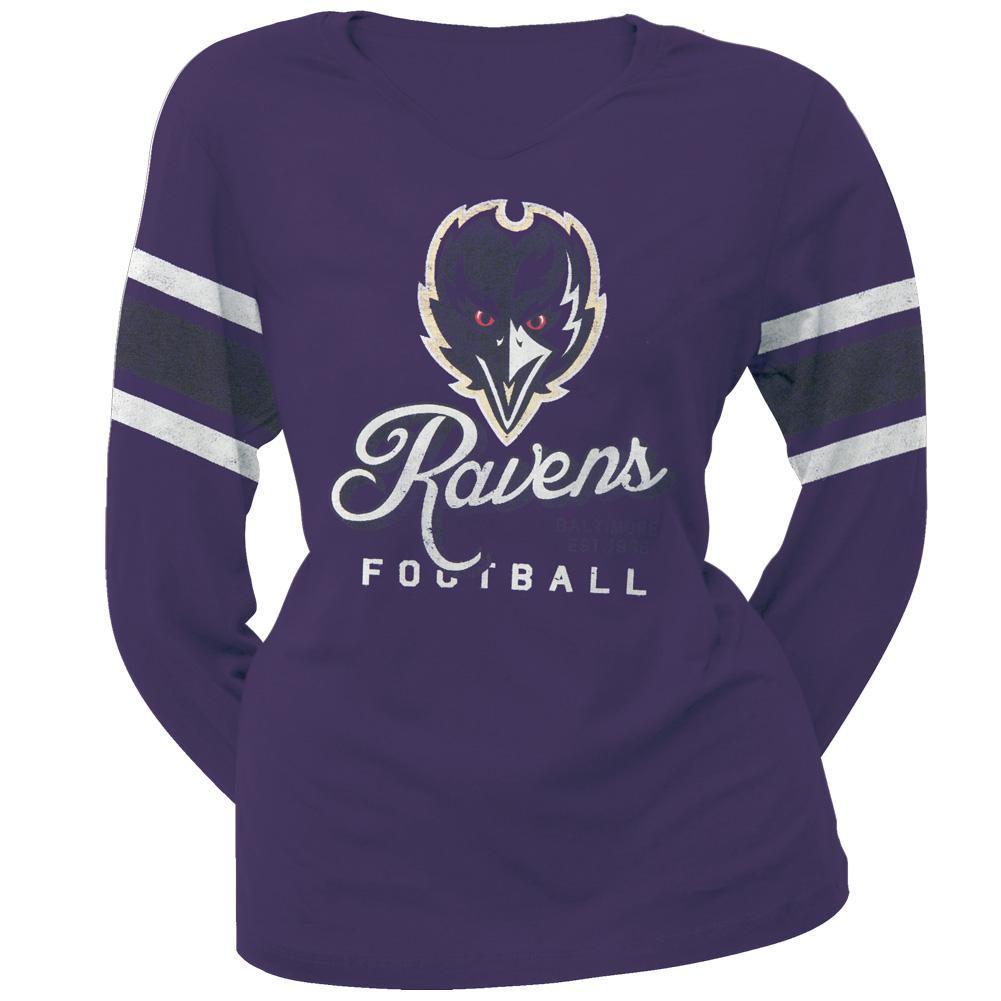 Baltimore Ravens - Homerun Premium Juniors Long Sleeve T-Shirt Juniors Long Sleeves Baltimore Ravens SM Purple