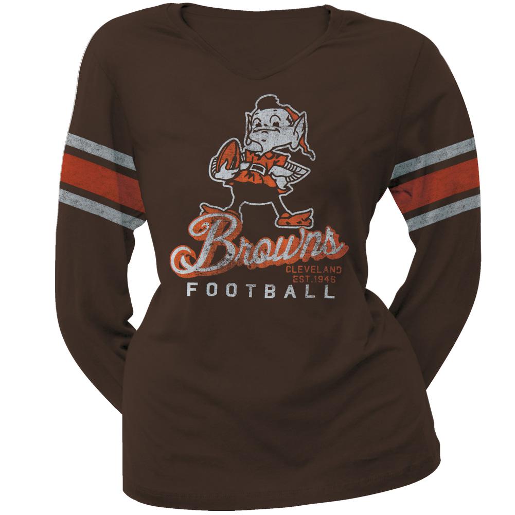 Cleveland Browns - Homerun Premium Juniors Long Sleeve T-Shirt Juniors Long Sleeves Cleveland Browns LG Brown 