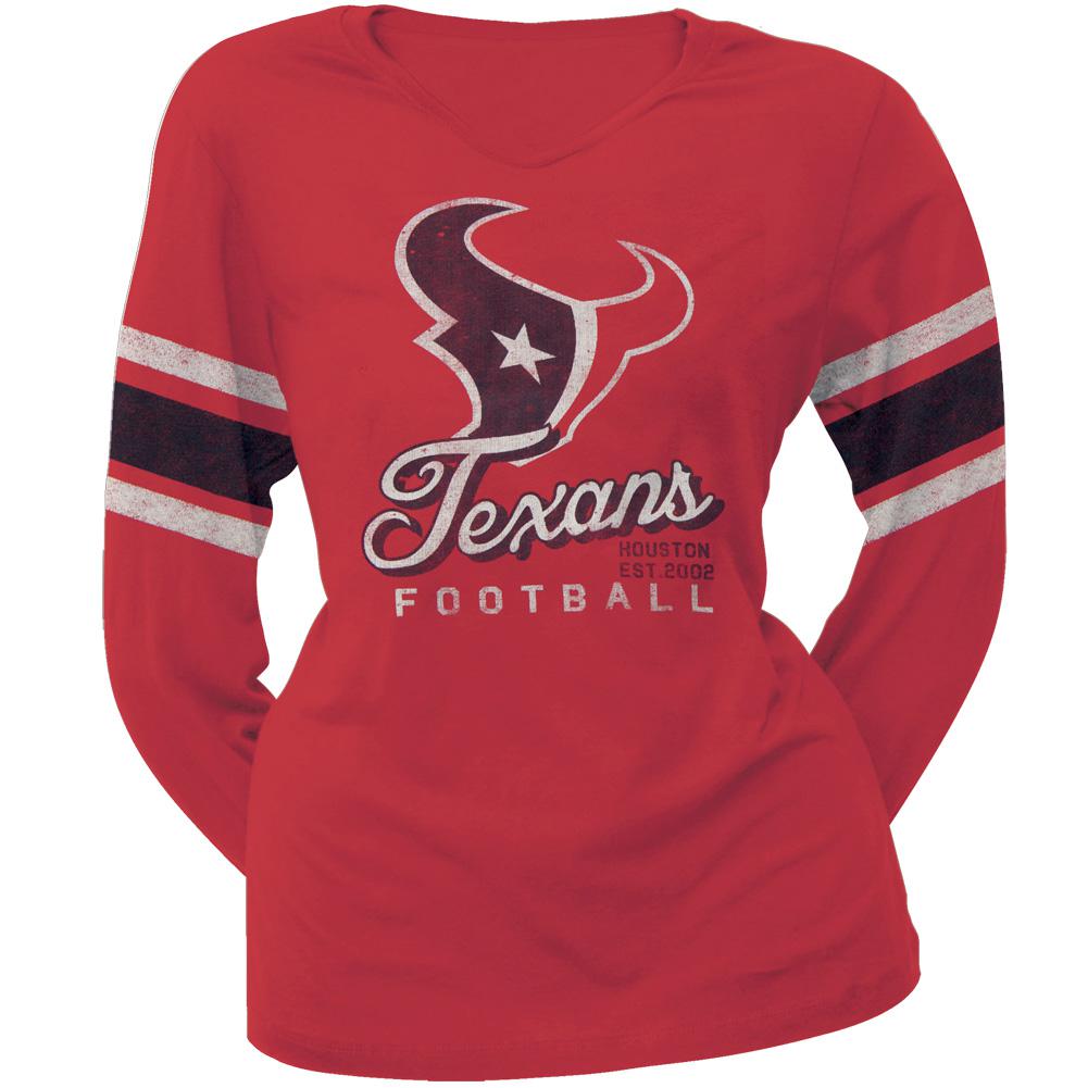 Houston Texans - Homerun Premium Juniors Long Sleeve T-Shirt Juniors Long Sleeves Houston Texans LG Red 