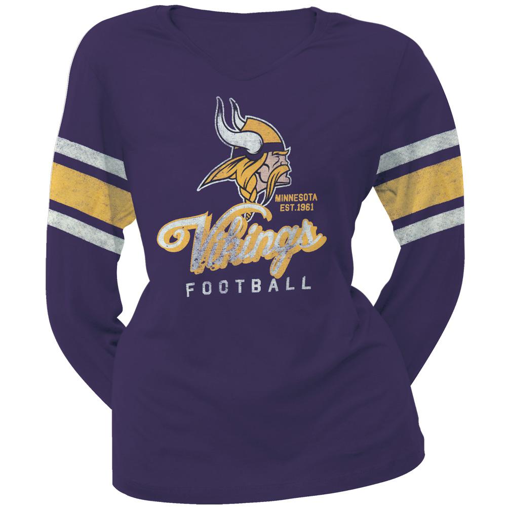 Minnesota Vikings - Homerun Premium Juniors Long Sleeve T-Shirt Juniors Long Sleeves Minnesota Vikings LG Purple