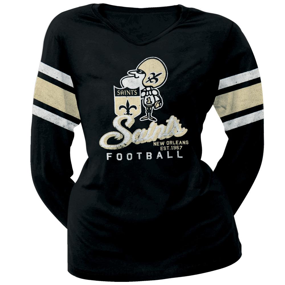 New Orleans Saints - Homerun Premium Juniors Long Sleeve T-Shirt Juniors Long Sleeves New Orleans Saints LG Black 