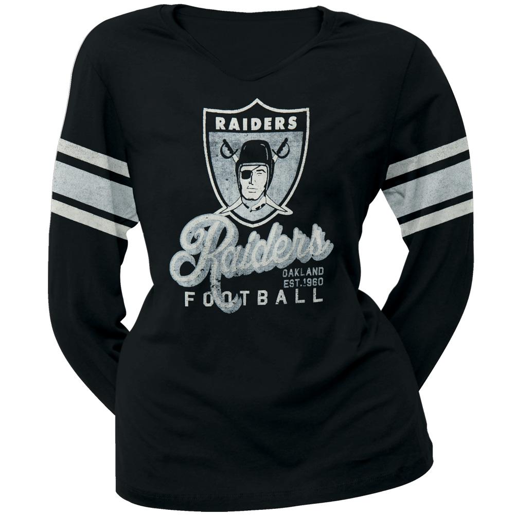 Oakland Raiders - Homerun Premium Juniors Long Sleeve T-Shirt Juniors Long Sleeves Oakland Raiders LG Black