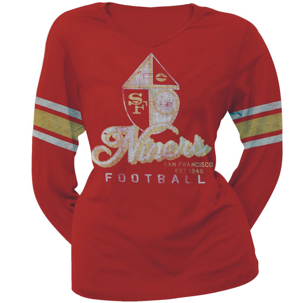 San Francisco 49ers - Homerun Premium Juniors Long Sleeve T-Shirt Juniors Long Sleeves San Francisco 49ers LG Red