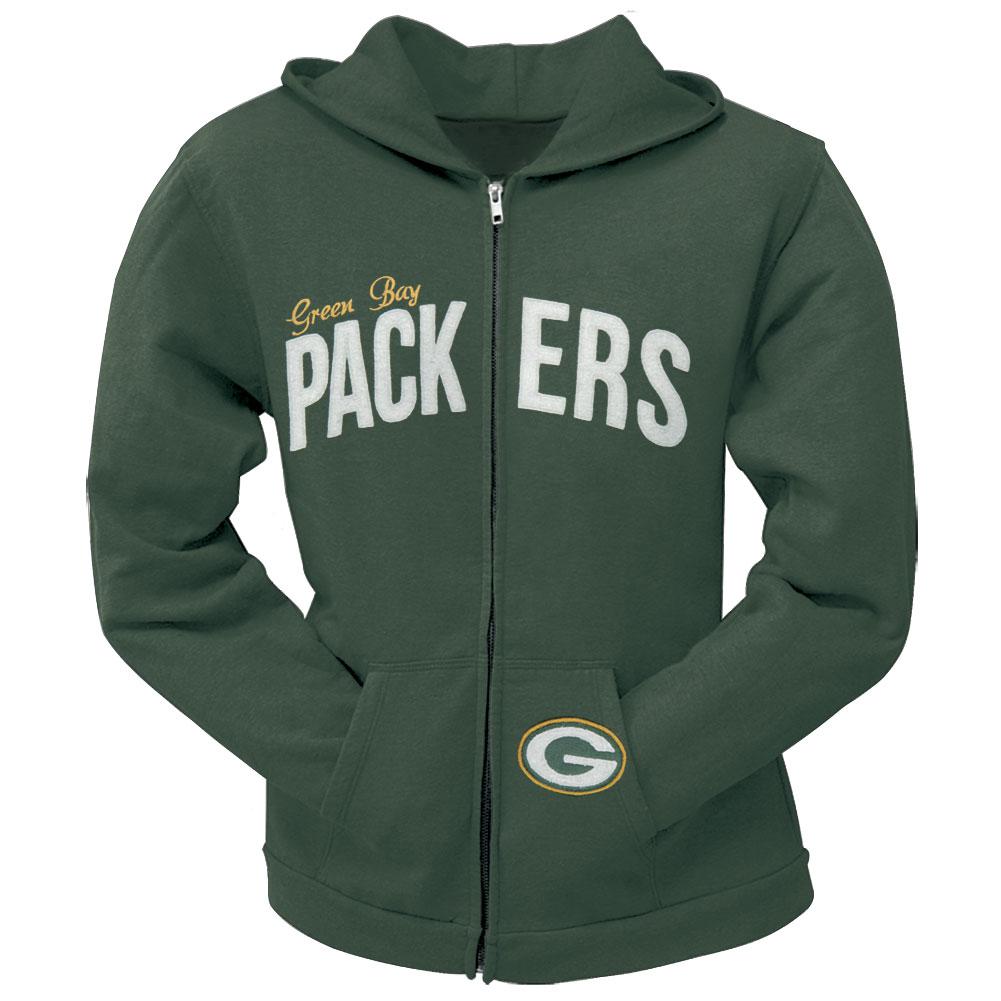 Green Bay Packers - Pep Rally Premium Juniors Full Zip Hoodie Juniors Hoodies Green Bay Packers SM Green