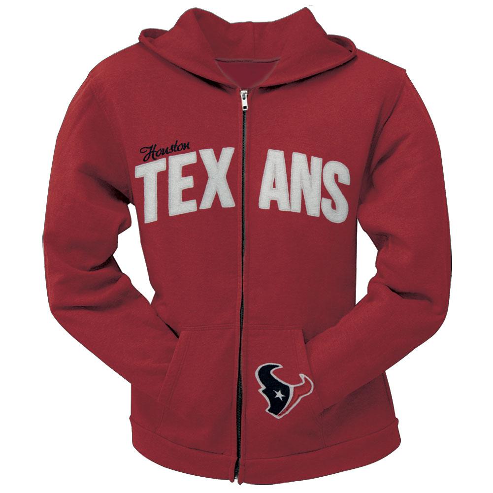 Houston Texans - Pep Rally Premium Juniors Full Zip Hoodie Juniors Hoodies Houston Texans SM Red