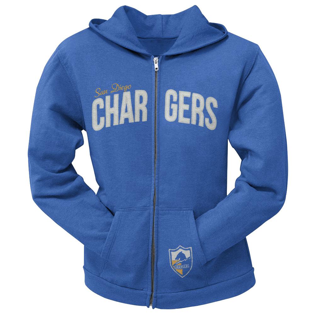 San Diego Chargers - Pep Rally Premium Juniors Full Zip Hoodie Juniors Hoodies San Diego Chargers MD Blue 