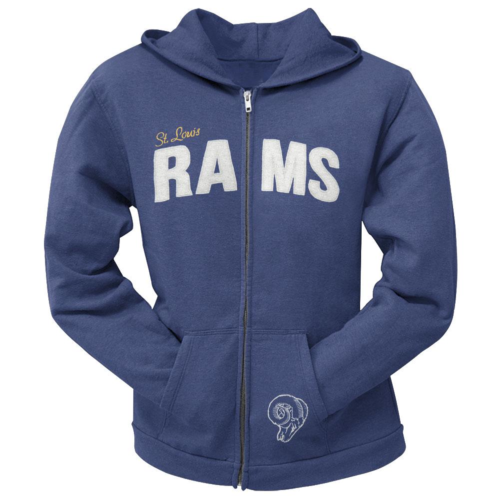 St. Louis Rams - Pep Rally Premium Juniors Full Zip Hoodie Juniors Hoodies St. Louis Rams LG Blue 