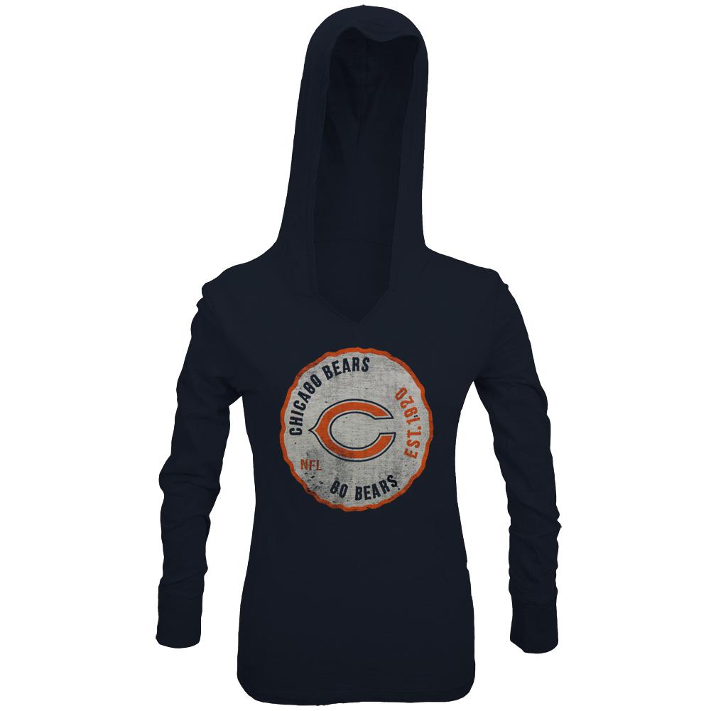 Chicago Bears - Primetime Juniors Hooded Long Sleeve T-Shirt Juniors Long Sleeves Chicago Bears SM Blue