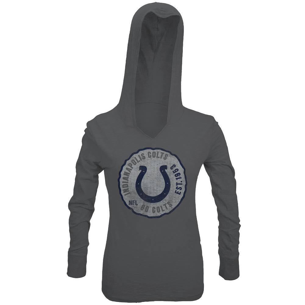 Indianapolis Colts - Primetime Juniors Hooded Long Sleeve T-Shirt Juniors Long Sleeves Indianapolis Colts LG Grey 