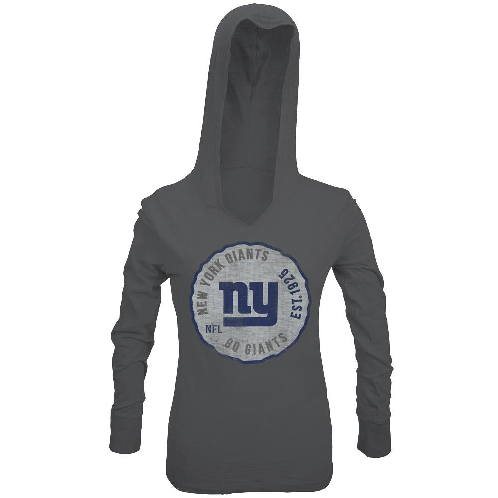 New York Giants - Primetime Juniors Hooded Long Sleeve T-Shirt Juniors Long Sleeves New York Giants SM Grey 