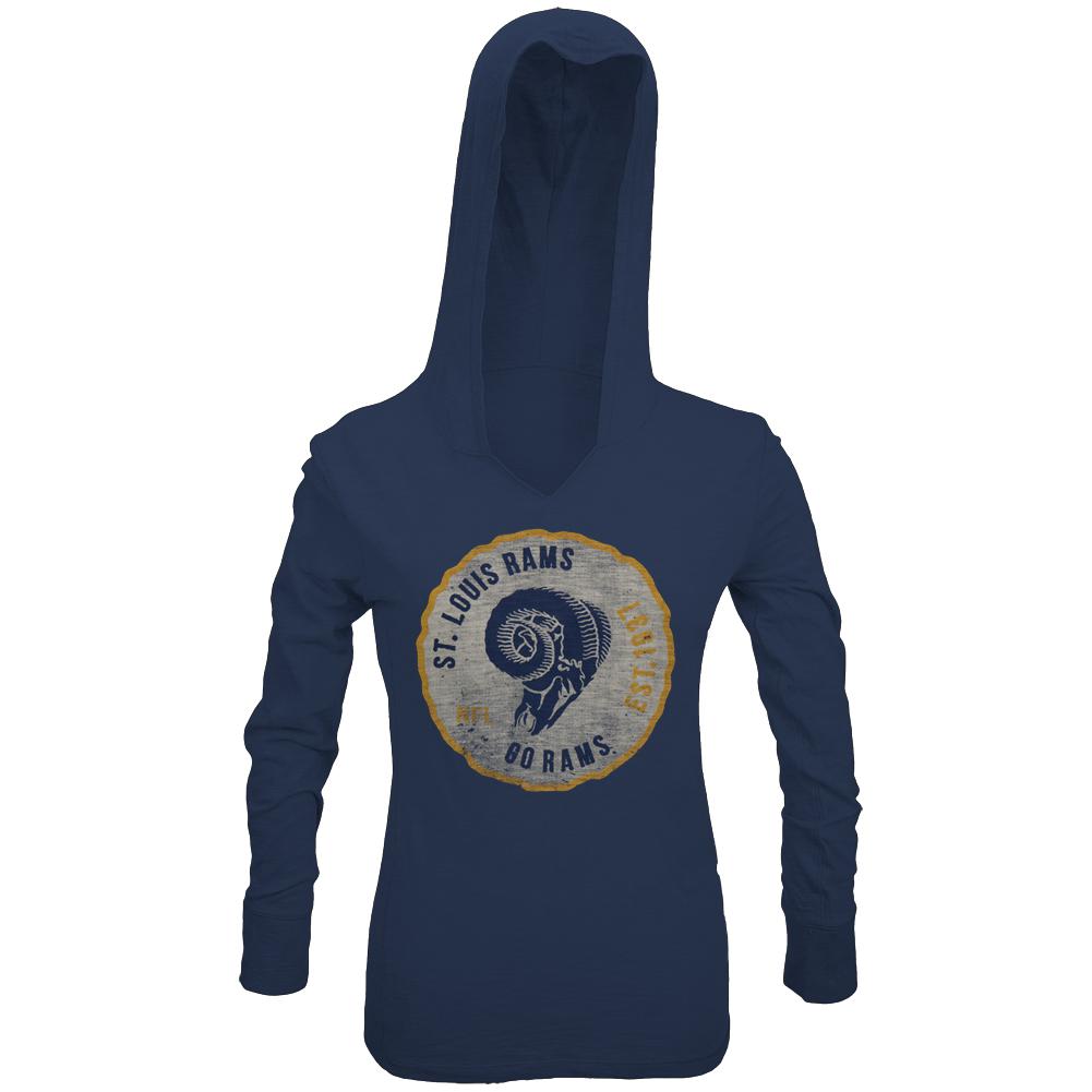 St. Louis Rams - Primetime Juniors Hooded Long Sleeve T-Shirt Juniors Long Sleeves St. Louis Rams LG Blue 