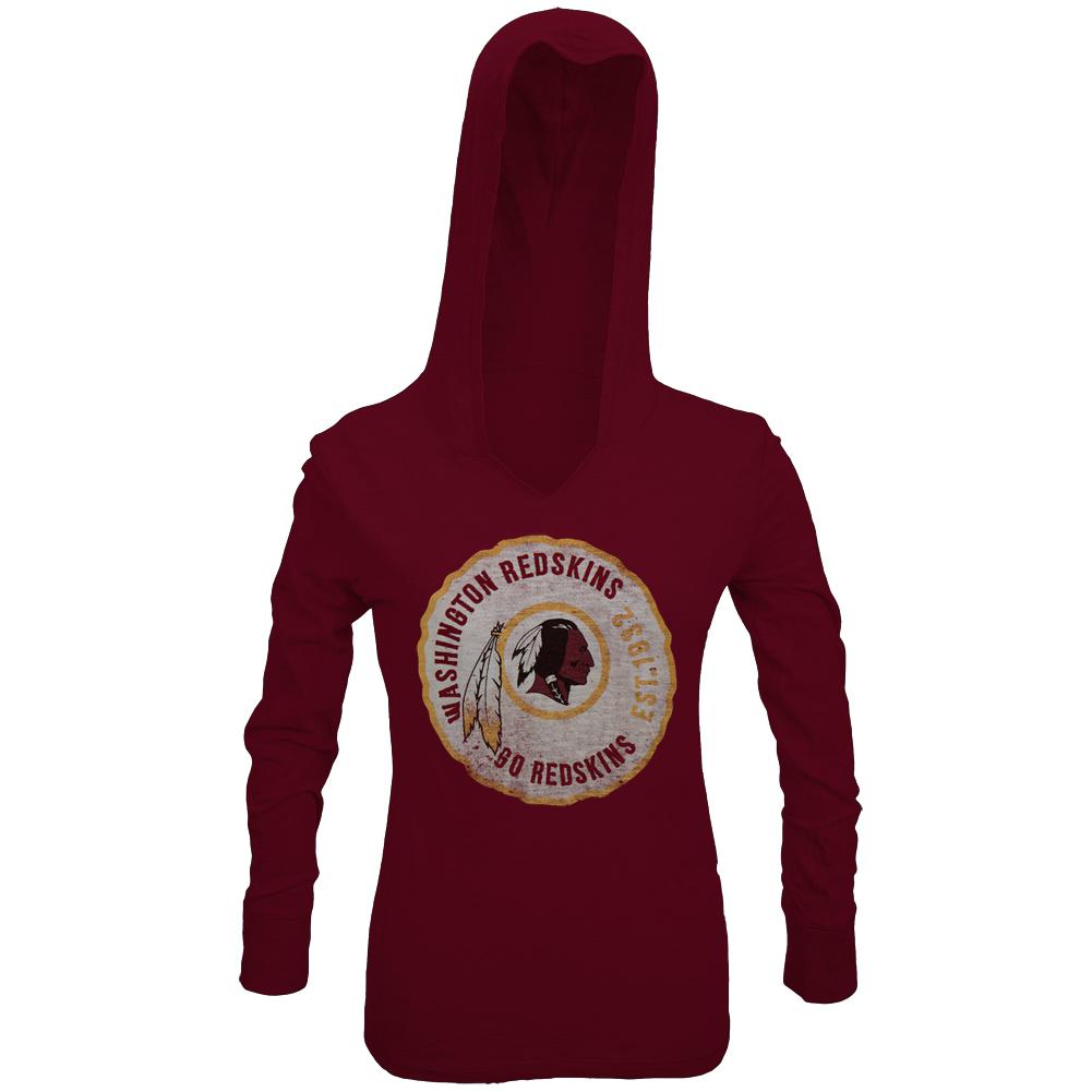 Washington Redskins - Primetime Juniors Hooded Long Sleeve T-Shirt Juniors Long Sleeves Washington Redskins SM Red 