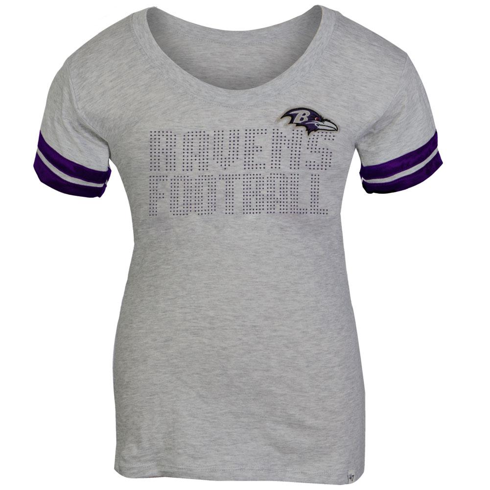 Baltimore Ravens - Showtime Premium Juniors Scoop T-Shirt Juniors T-Shirts Baltimore Ravens SM Grey 