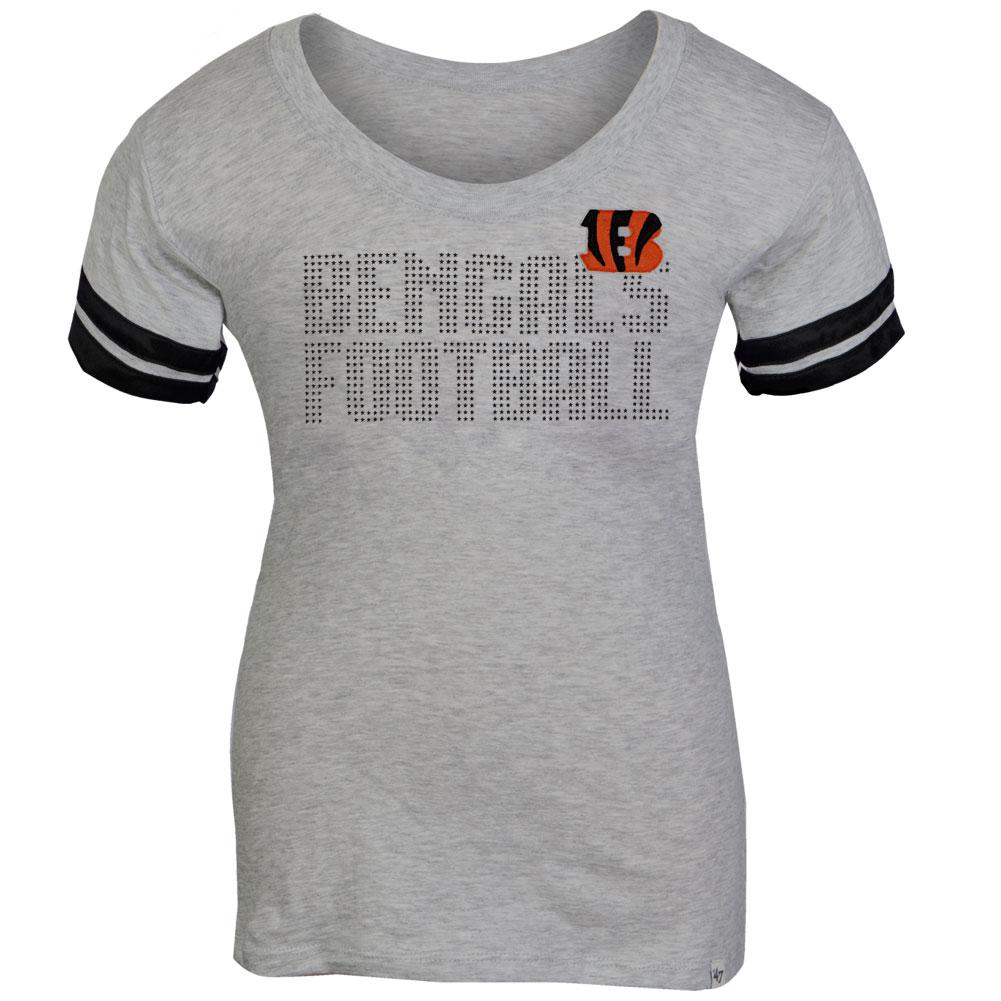 Cincinnati Bengals - Showtime Premium Juniors Scoop T-Shirt Juniors T-Shirts Cincinnati Bengals LG Grey 