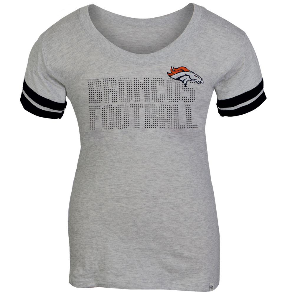 Denver Broncos - Showtime Premium Juniors Scoop T-Shirt Juniors T-Shirts Denver Broncos LG Grey 