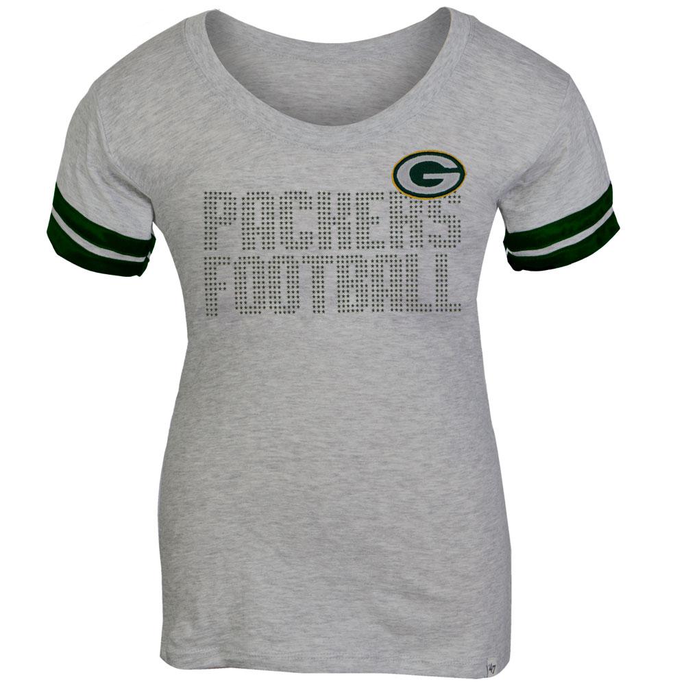 Green Bay Packers - Showtime Premium Juniors Scoop T-Shirt Juniors T-Shirts Green Bay Packers SM Grey