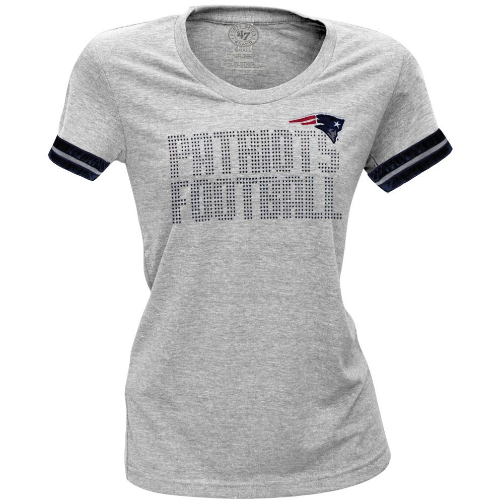 New England Patriots - Showtime Premium Juniors Scoop T-Shirt Juniors T-Shirts New England Patriots LG Grey 