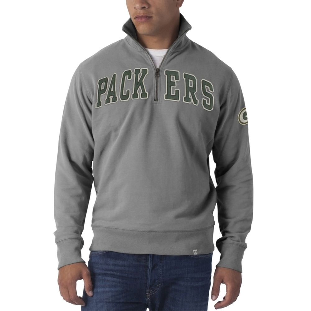 Green Bay Packers - Striker 1/4 Zip Premium Sweatshirt Men's Sweatshirts Green Bay Packers SM Grey 