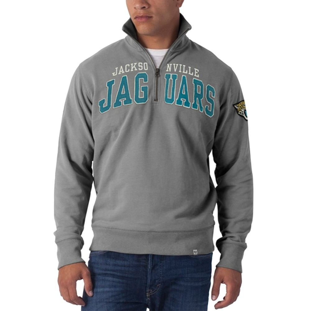 Jacksonville Jaguars - Striker 1/4 Zip Premium Sweatshirt Men's Sweatshirts Jacksonville Jaguars LG Grey 