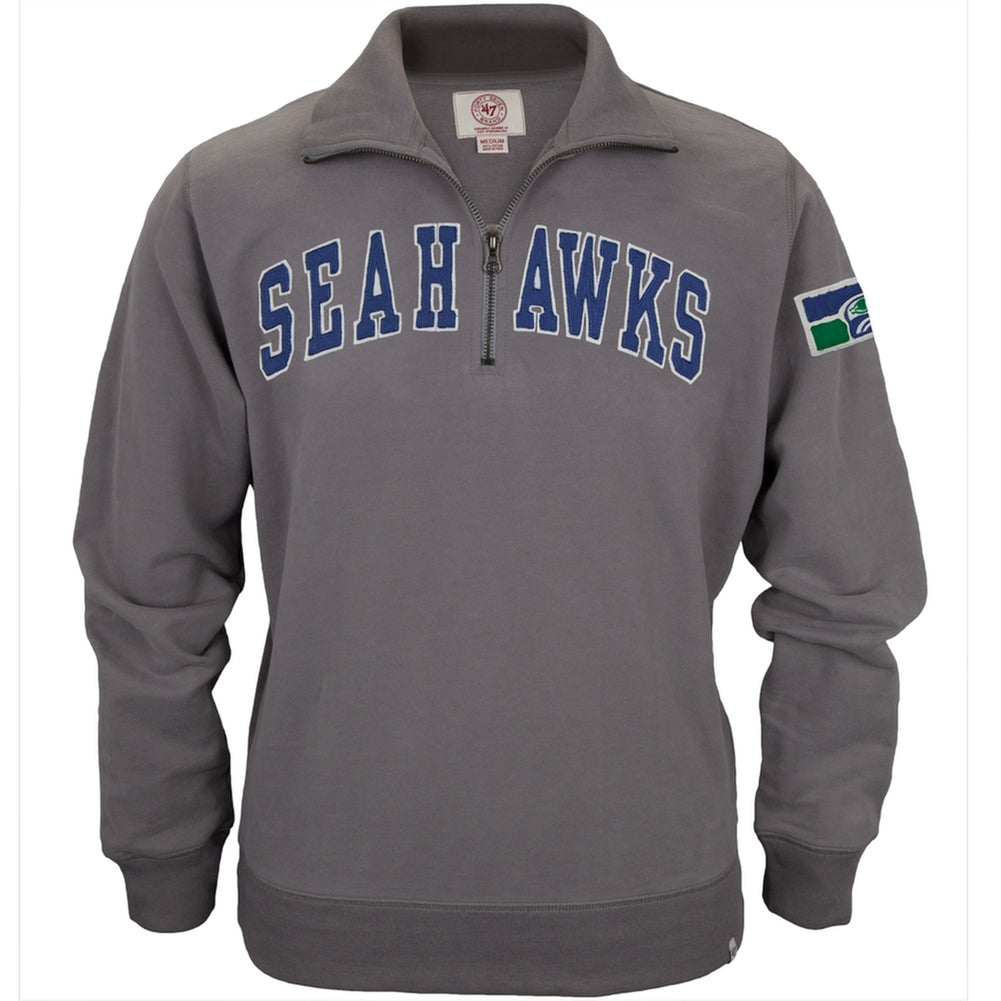 Seattle Seahawks - Striker 1/4 Zip Premium Sweatshirt Men's Sweatshirts Seattle Seahawks SM Grey 