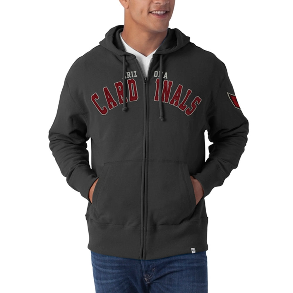 Arizona Cardinals - Striker Full Zip Premium Hoodie Men's Hoodies Arizona Cardinals SM Grey 