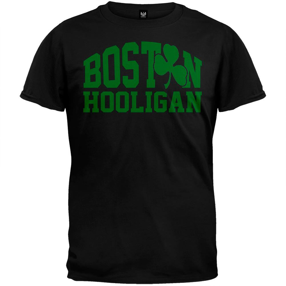 St. Patricks Day - Boston Hooligan Adult Green T-Shirt Men's T-Shirts Old Glory   