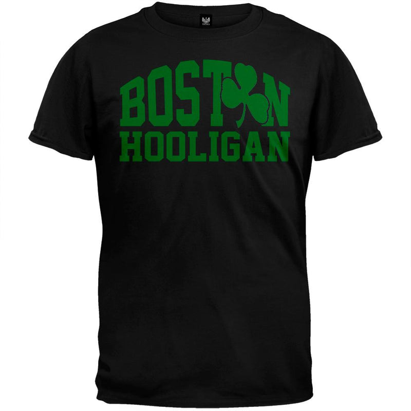 St. Patricks Day - Boston Hooligan Adult Green T-Shirt Men's T-Shirts Old Glory   