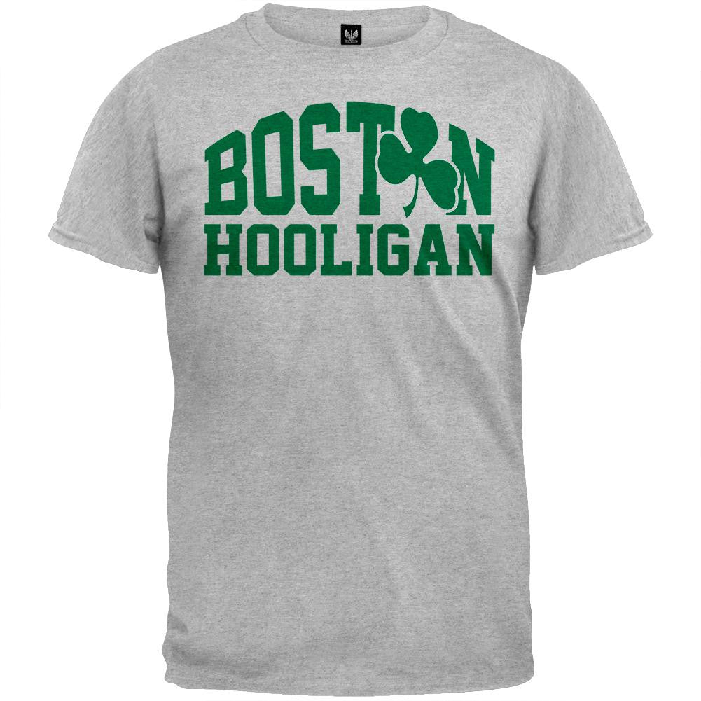 St. Patricks Day - Boston Hooligan Adult Green T-Shirt Men's T-Shirts Old Glory   