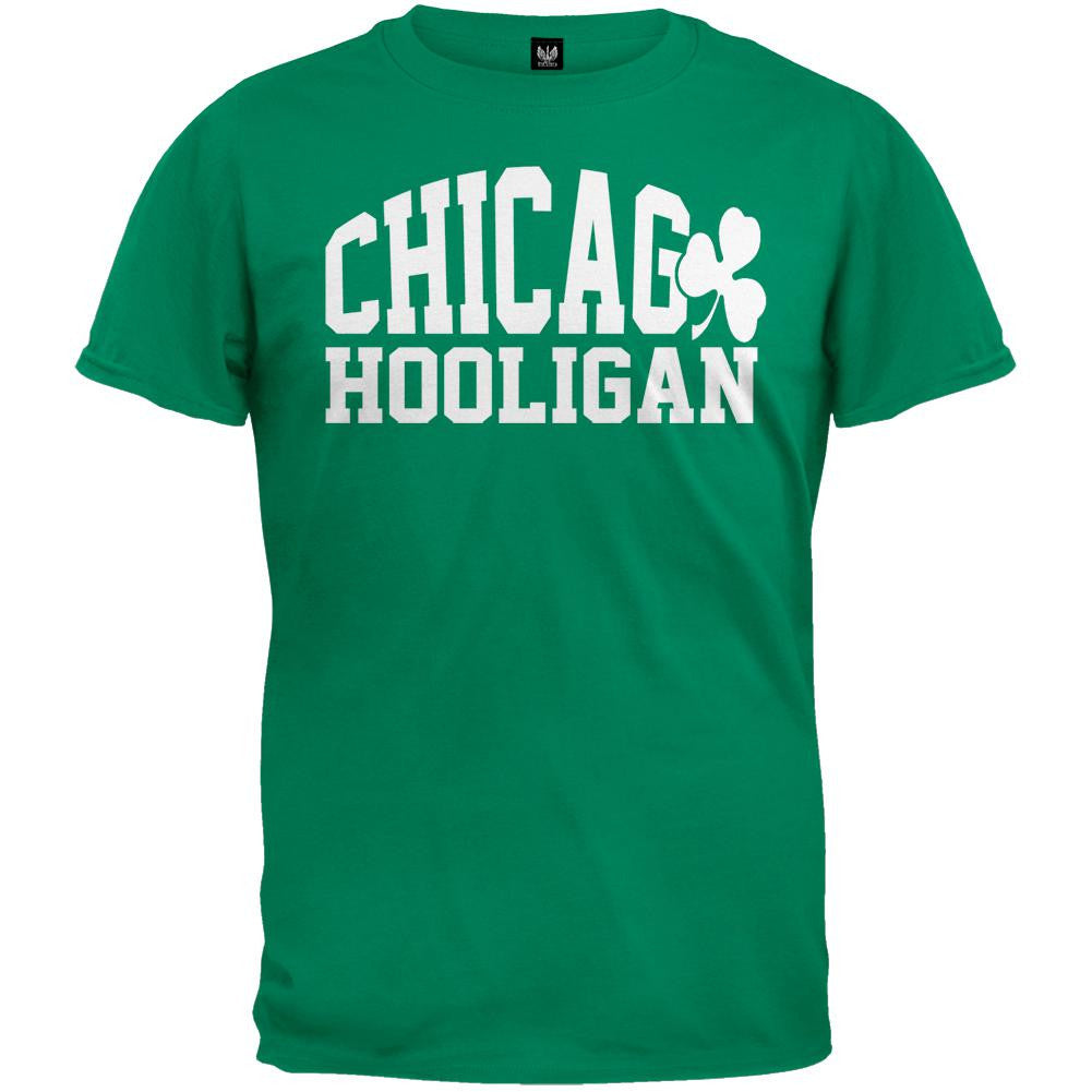 St. Patricks Day - Chicago Hooligan Green T-Shirt Men's T-Shirts Old Glory   