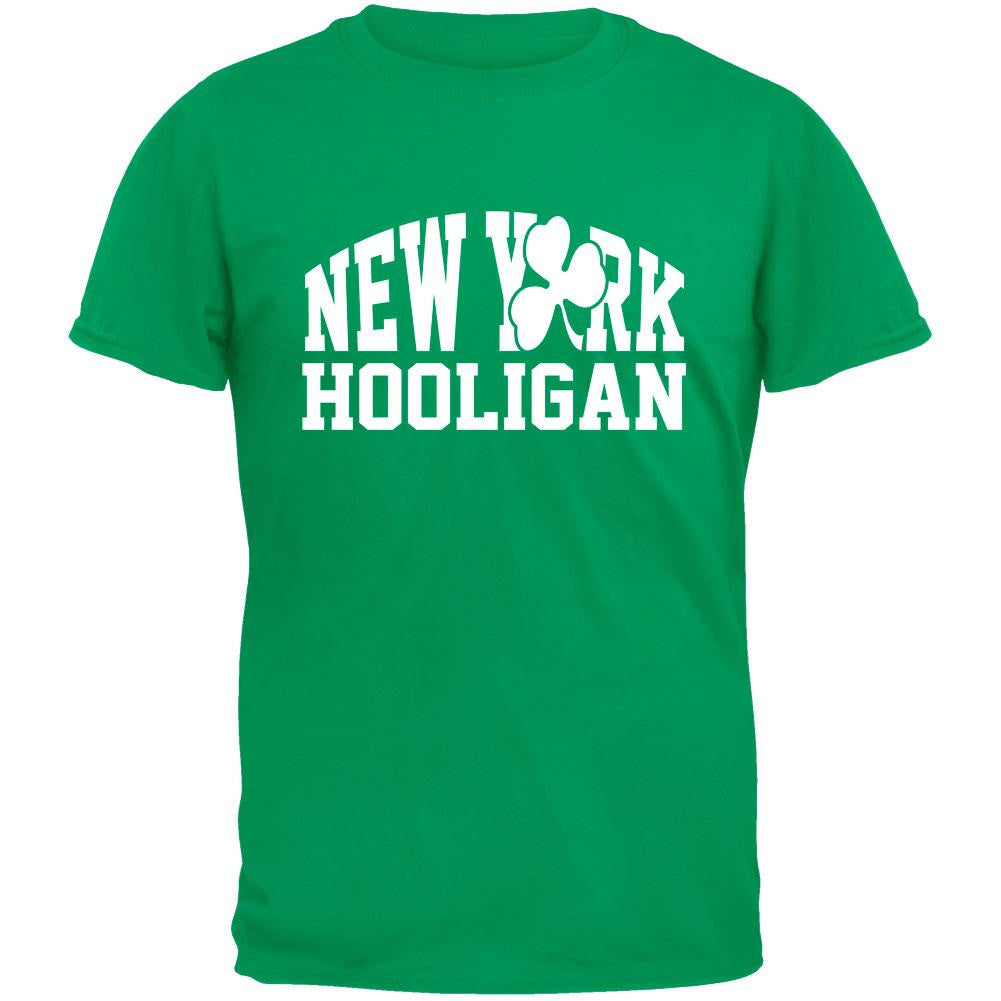 St. Patricks Day - New York Hooligan Green T-Shirt Men's T-Shirts Old Glory 2XL Green 