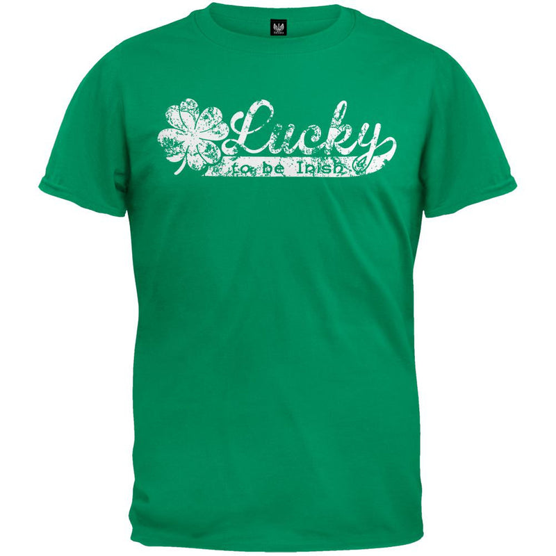 St. Patricks Day - Lucky To Be Irish Grey T-Shirt Men's T-Shirts Old Glory   