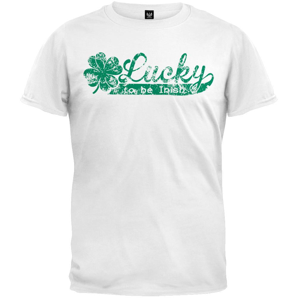 St. Patricks Day - Lucky To Be Irish Grey T-Shirt Men's T-Shirts Old Glory   