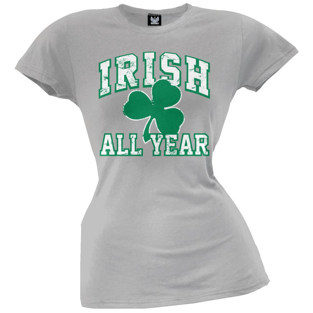 St. Patricks Day - Irish All Year Juniors T-Shirt Juniors T-Shirts Old Glory   