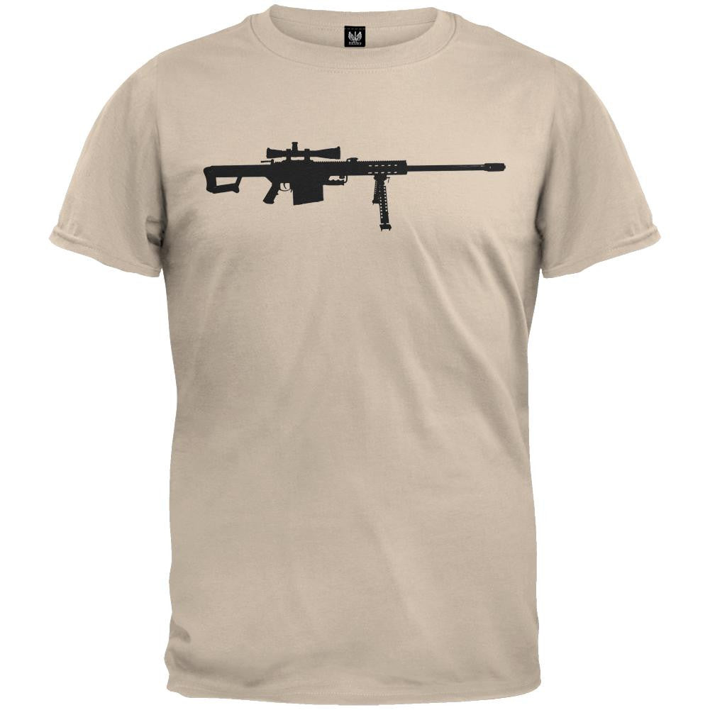 Barrett Rifle Silhouette Military Green T-Shirt Men's T-Shirts Old Glory   