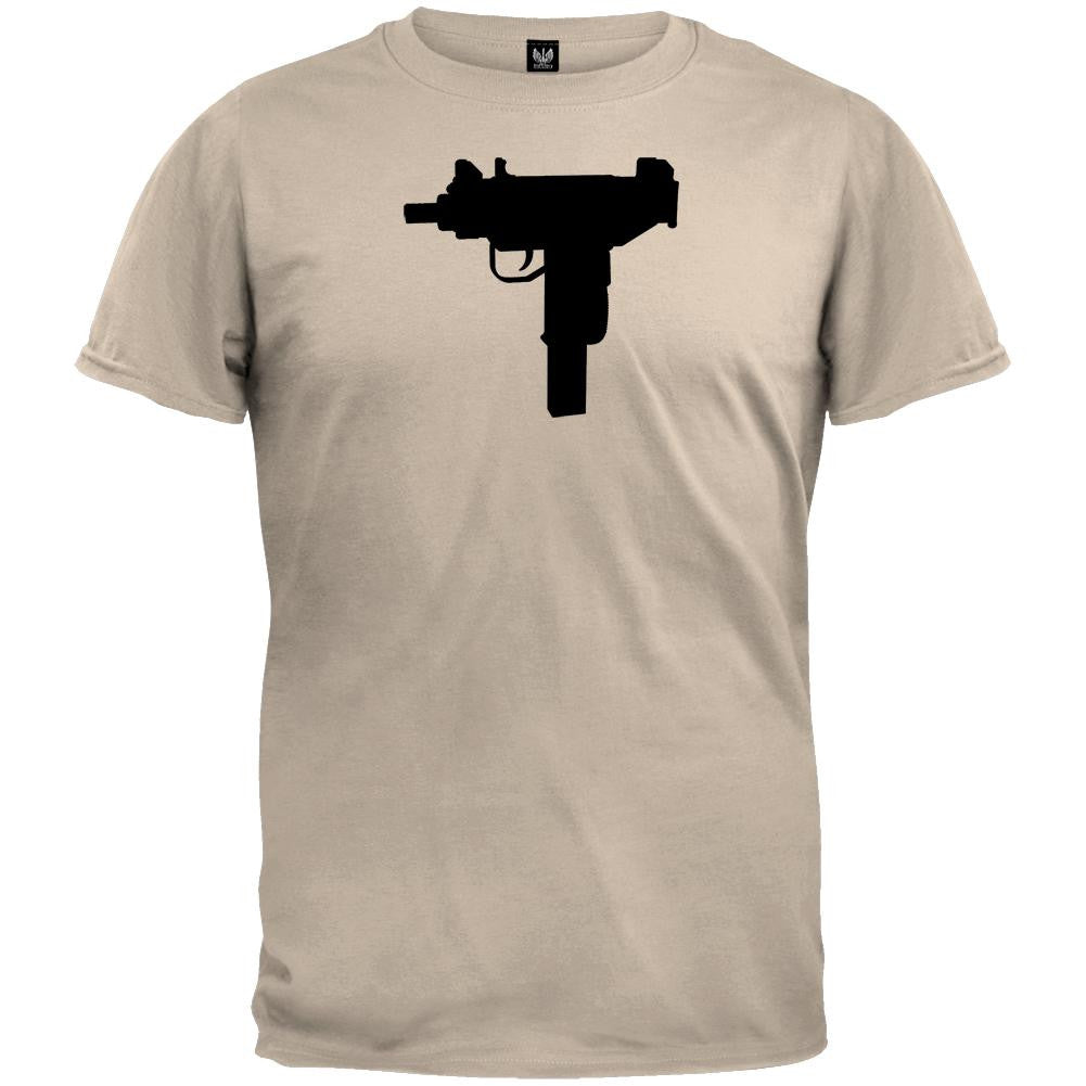 Pistols - Uzi Silhouette Military Green T-Shirt Men's T-Shirts Old Glory   