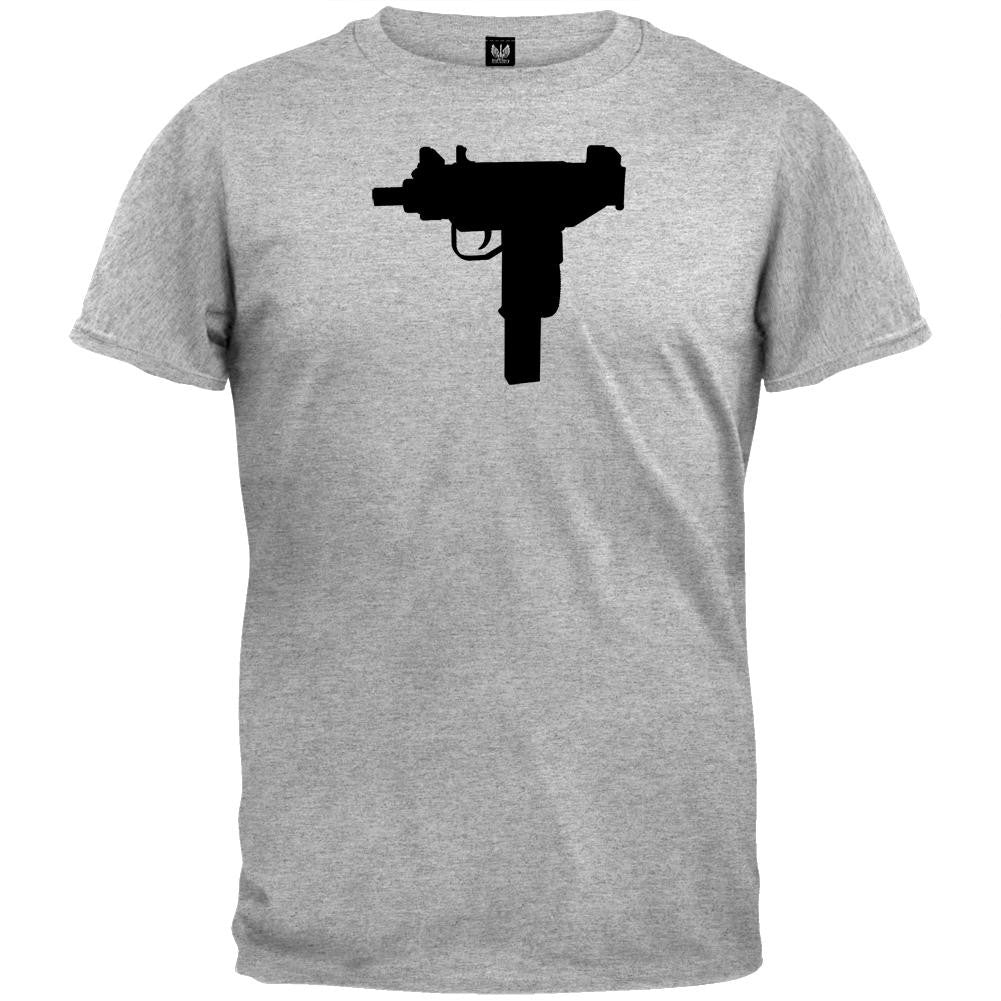 Pistols - Uzi Silhouette Military Green T-Shirt Men's T-Shirts Old Glory   