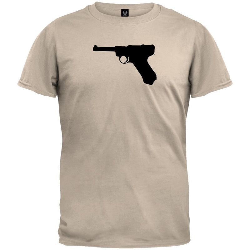 Pistols - Luger Silhouette Military Green T-Shirt Men's T-Shirts Old Glory   