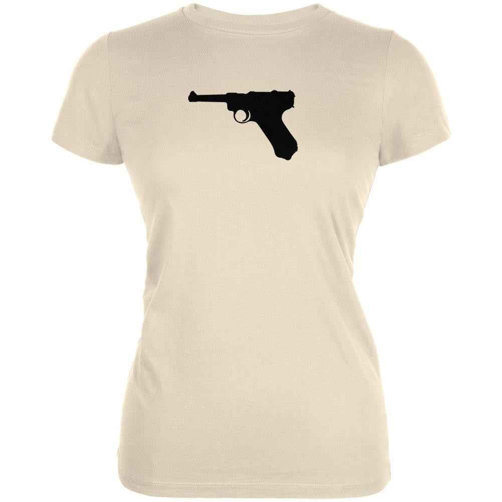 Pistols - Luger Silhouette Sand Juniors T-Shirt Juniors T-Shirts Old Glory LG Beige 