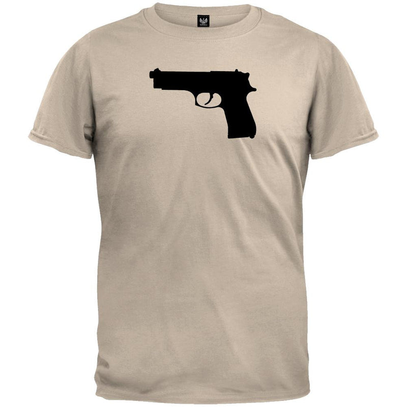 Pistols - 9mm Silhouette Military Green T-Shirt Men's T-Shirts Old Glory   