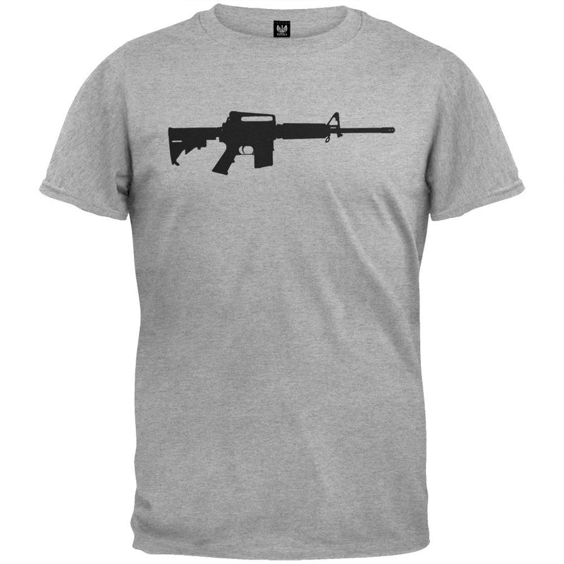 Rifles - AR-15 Silhouette Military Green T-Shirt Men's T-Shirts Old Glory 2XL Grey 