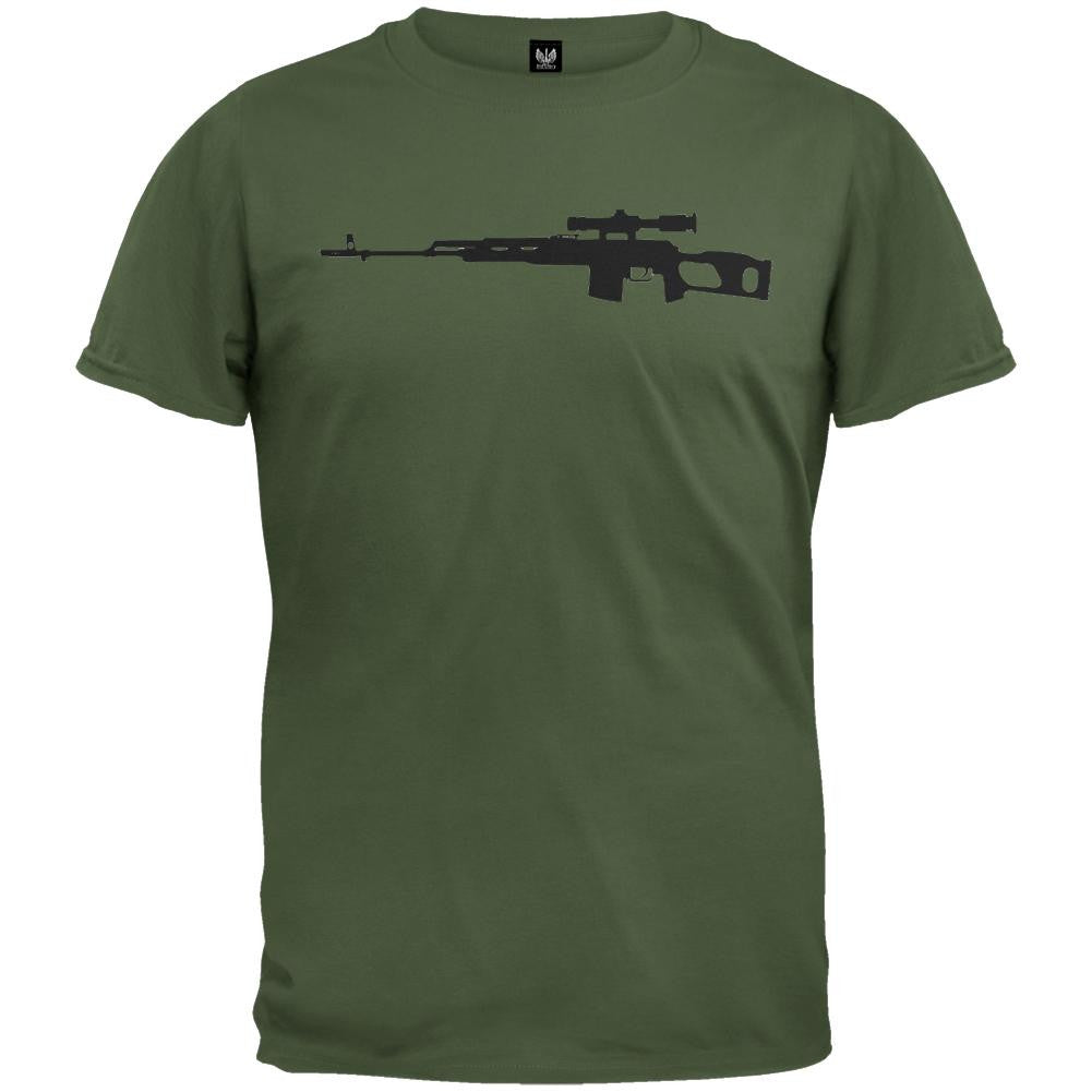 Rifles - FAL 50.63 Silhouette Military Green T-Shirt Men's T-Shirts Old Glory   