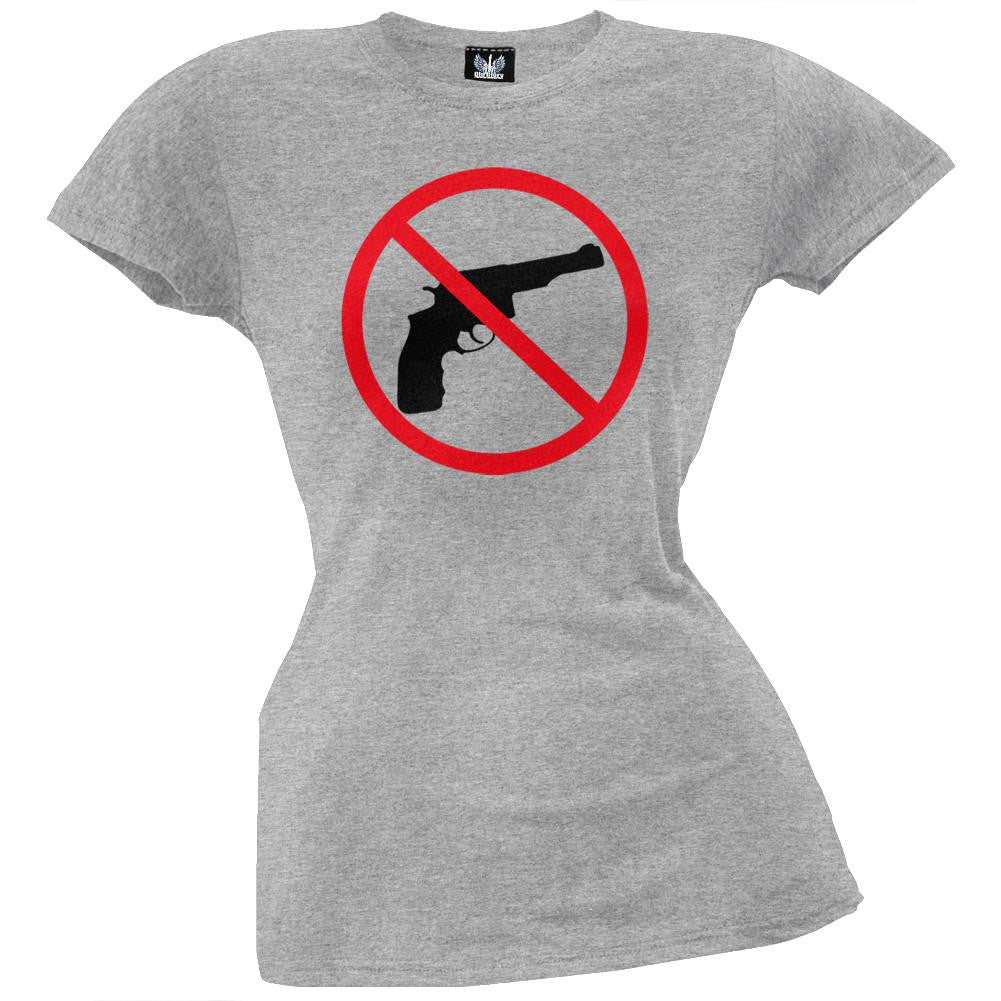 No Guns White Juniors T-Shirt Juniors T-Shirts Old Glory   