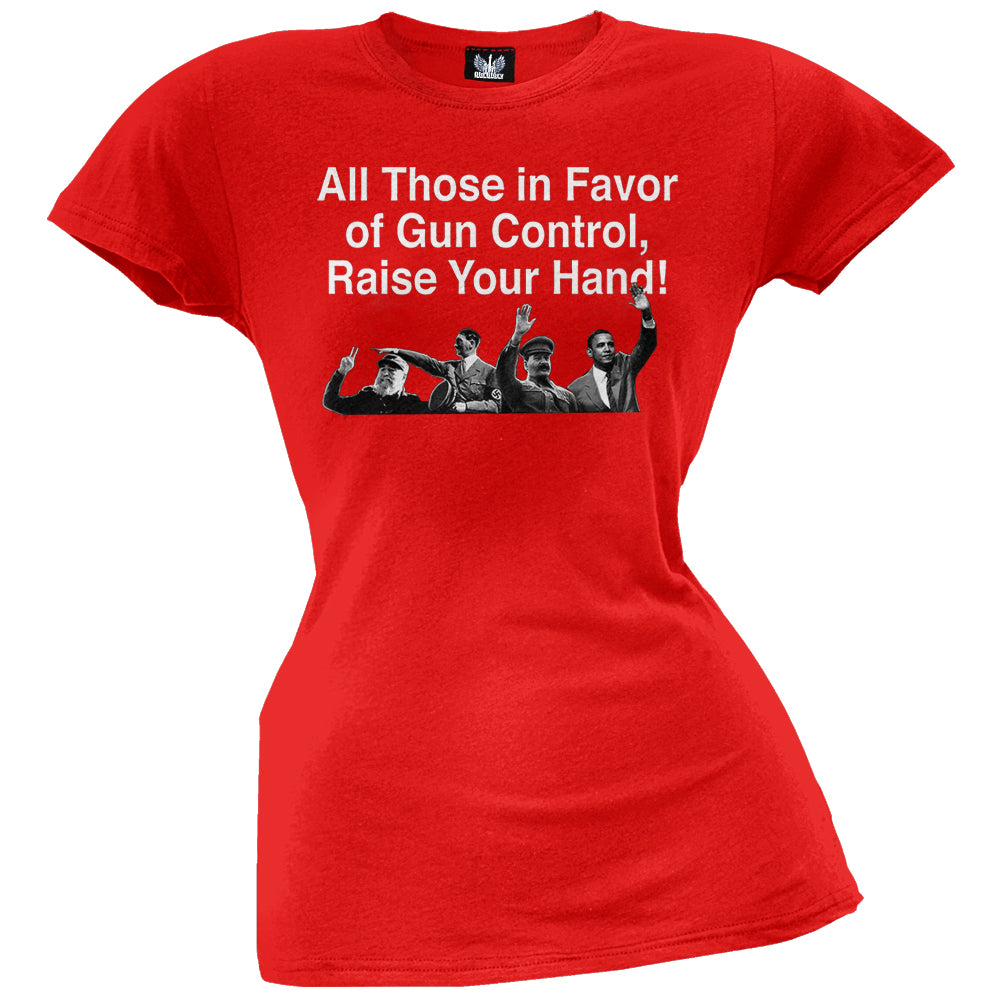 All Those In Favor Of Control Red Juniors T-Shirt Juniors T-Shirts Old Glory LG Red 