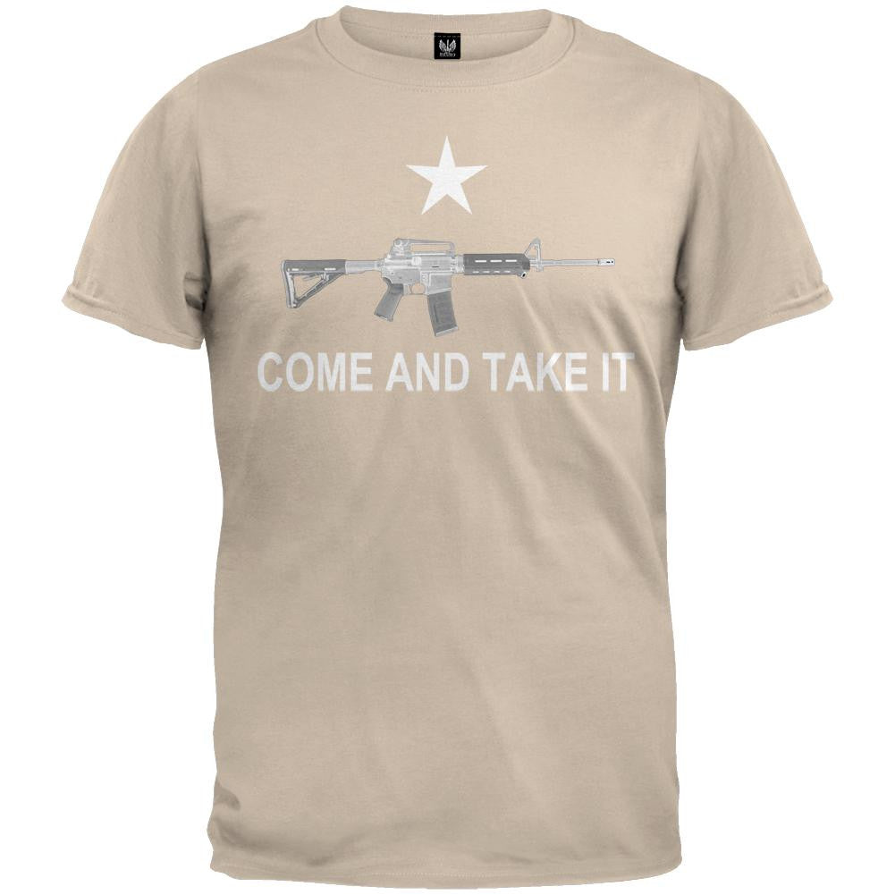 AR-15 Come And Take It Black T-Shirt Men's T-Shirts Old Glory LG Tan 