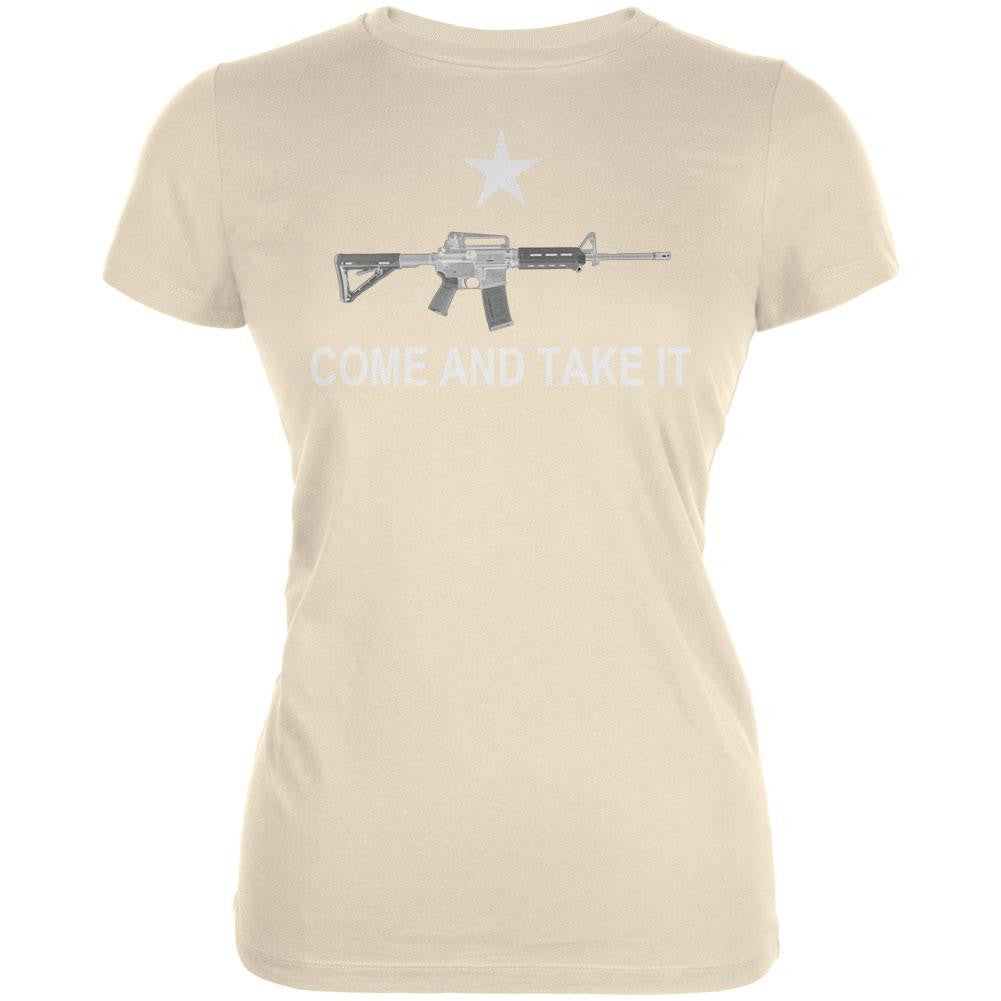 AR-15 Come And Take It Sand Juniors T-Shirt Juniors T-Shirts Old Glory LG Beige 