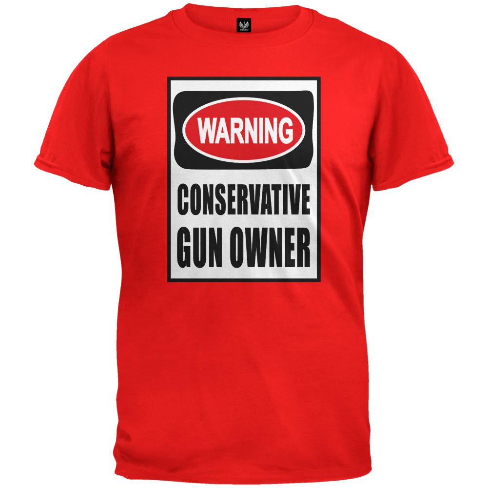 Conservative Gun Owner Sign Red T-Shirt Men's T-Shirts Old Glory 2XL Red 