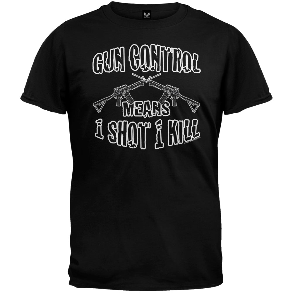 One Shot One Kill Black T-Shirt Men's T-Shirts Old Glory 2XL Black 