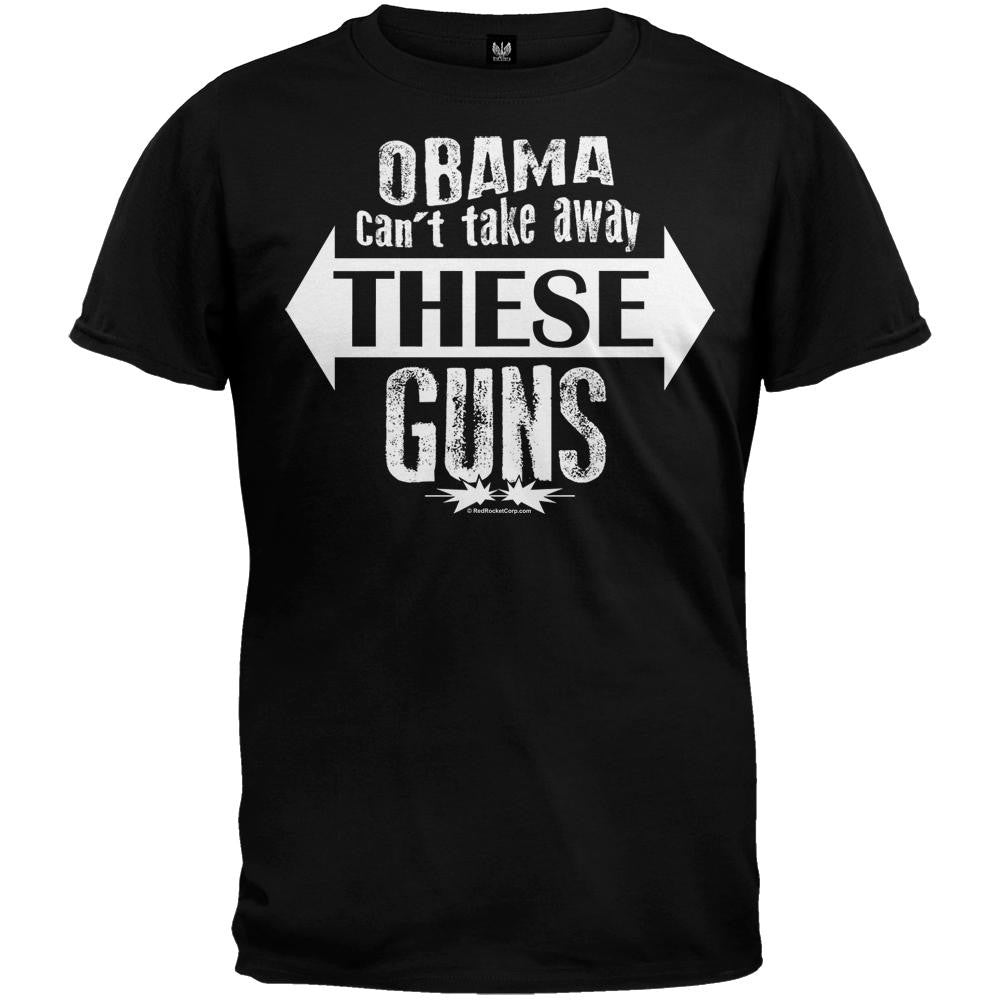 Obama Can't Take Away These Guns Black T-Shirt Men's T-Shirts Old Glory   